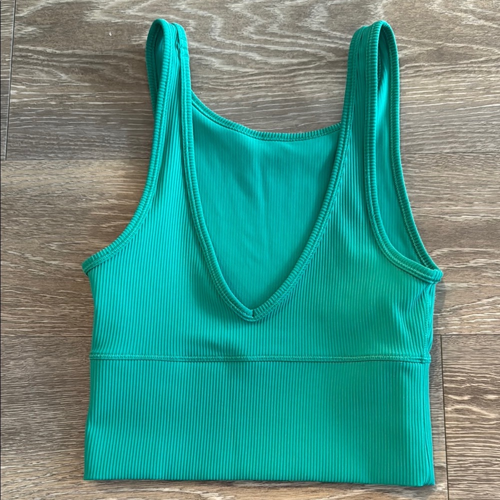 Green Ribbed Tank Top - Picture 2 of 2